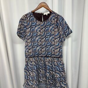 Sea New York Luella abstract mini blue and Brown day Dress size 8